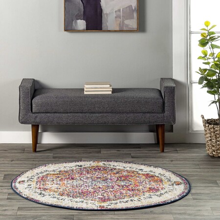 Nuloom Maranda Transitional Medallion Area Rug 4ft RZBD63A-R404